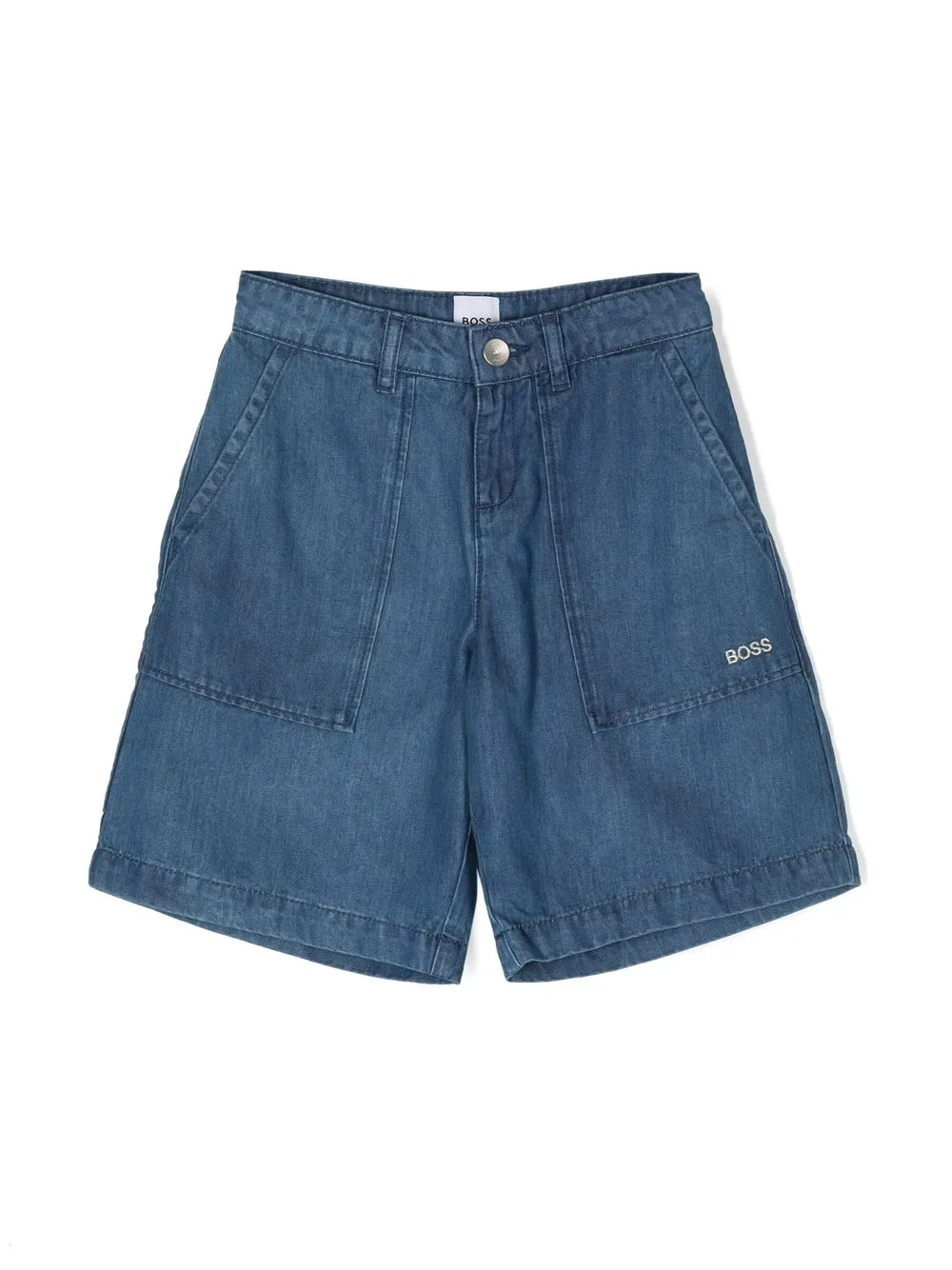 Bosswear Kids' Denim Bermuda Shorts In Blue