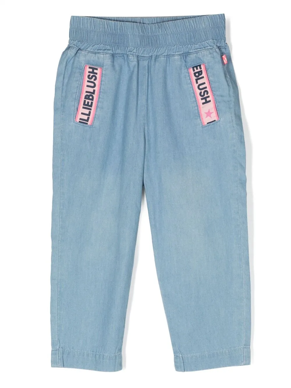 

Billieblush logo-tape straight-leg trousers - Blue