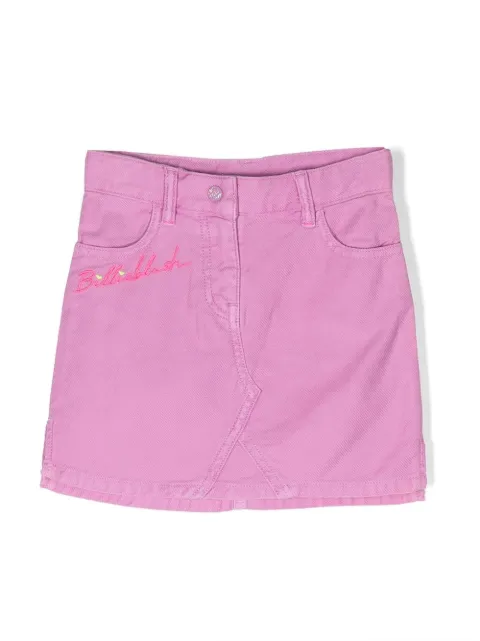 Billieblush falda de mezclilla con logo bordado