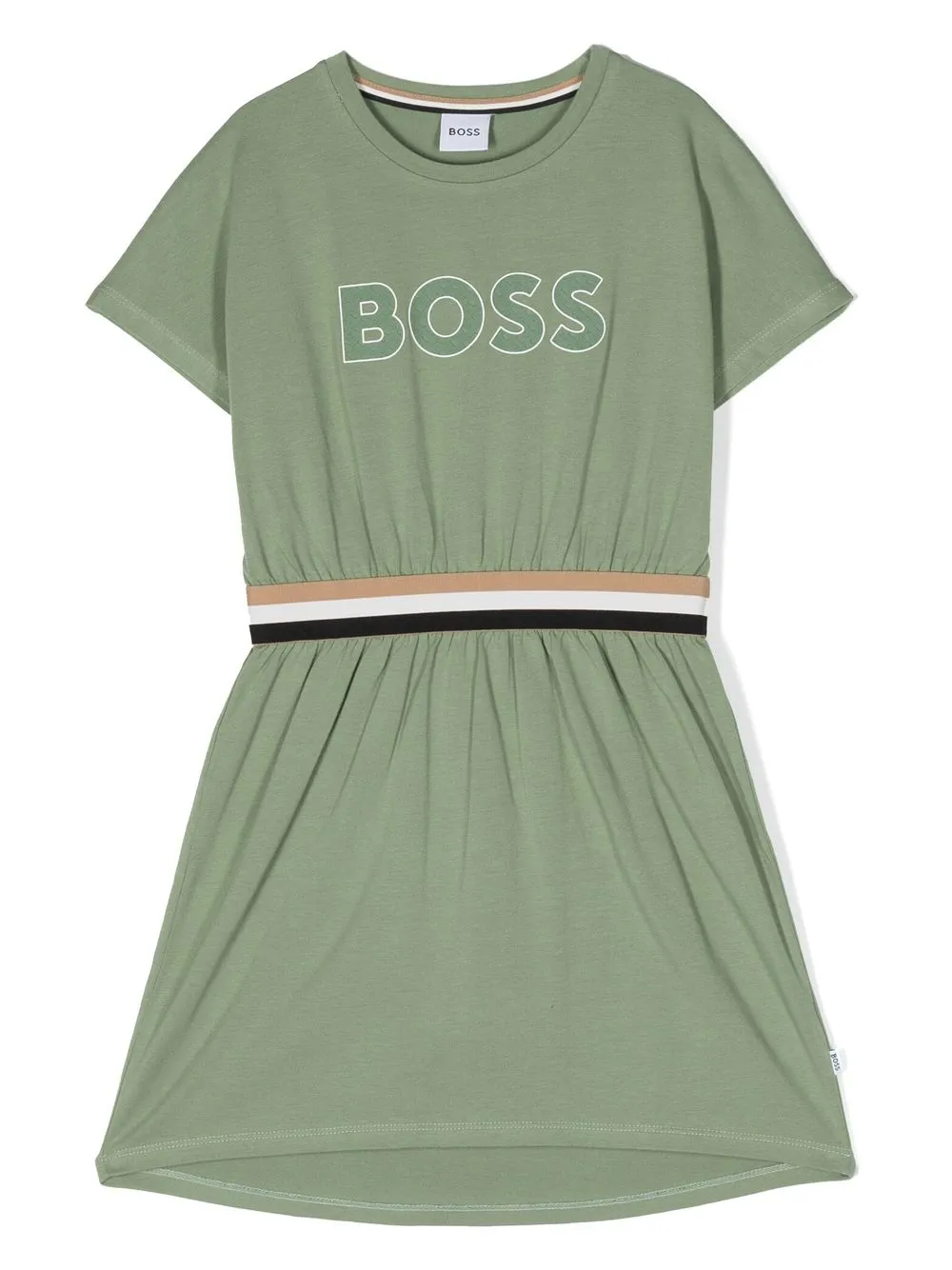 

BOSS Kidswear logo-print short-sleeved dress - Green