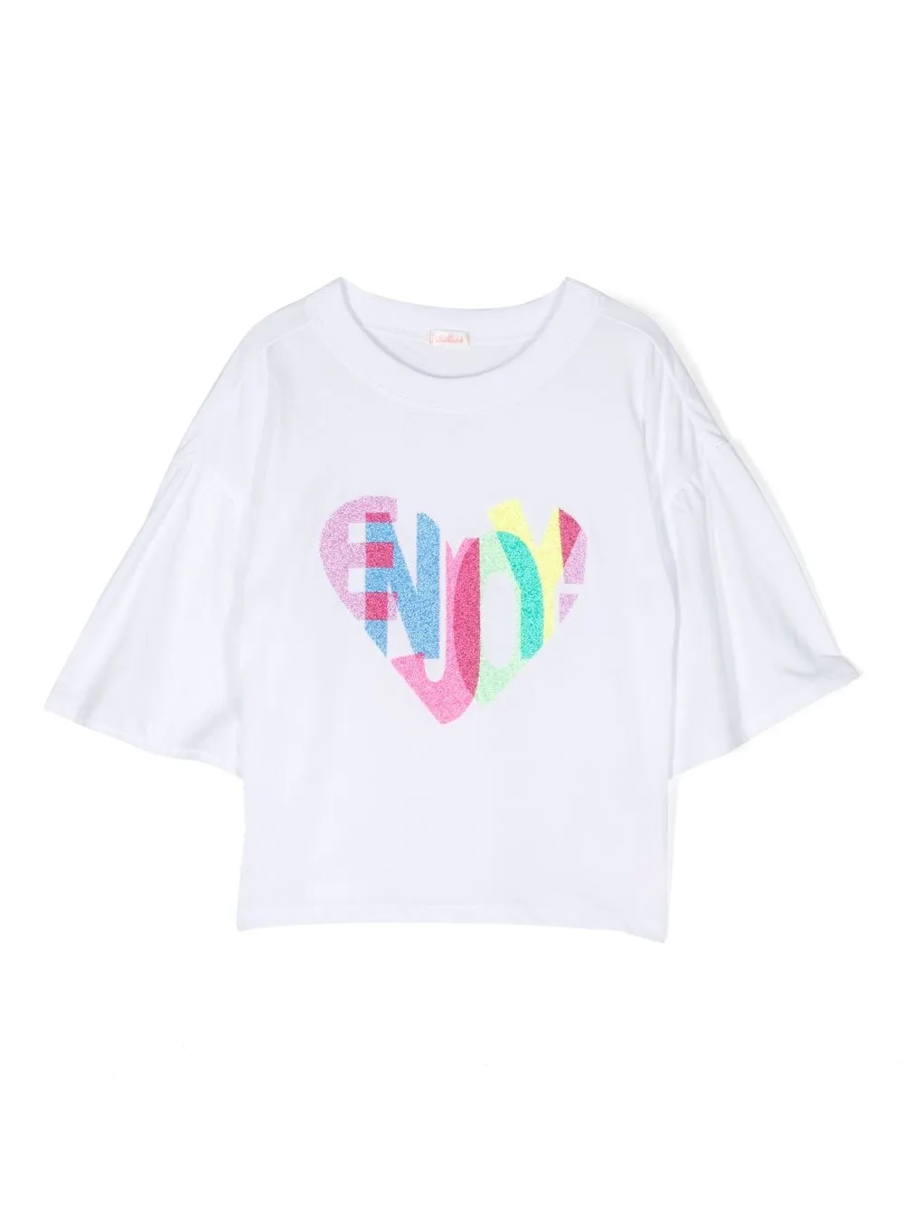 Billieblush Kids' Beaded Round-neck T-shirt In White