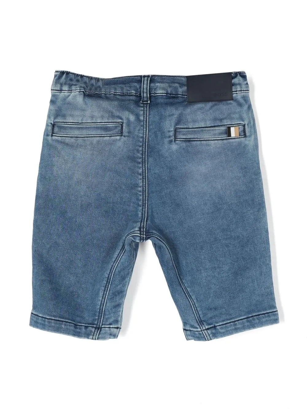 BOSS Kidswear Spijkershorts met logopatch - Blauw