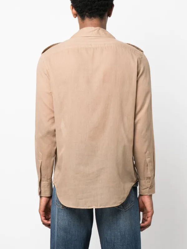 saint laurent Paris ロングスリーブシャツ Saint Laurent ロングスリーブ シャツ | ニュートラル | FARFETCH JP