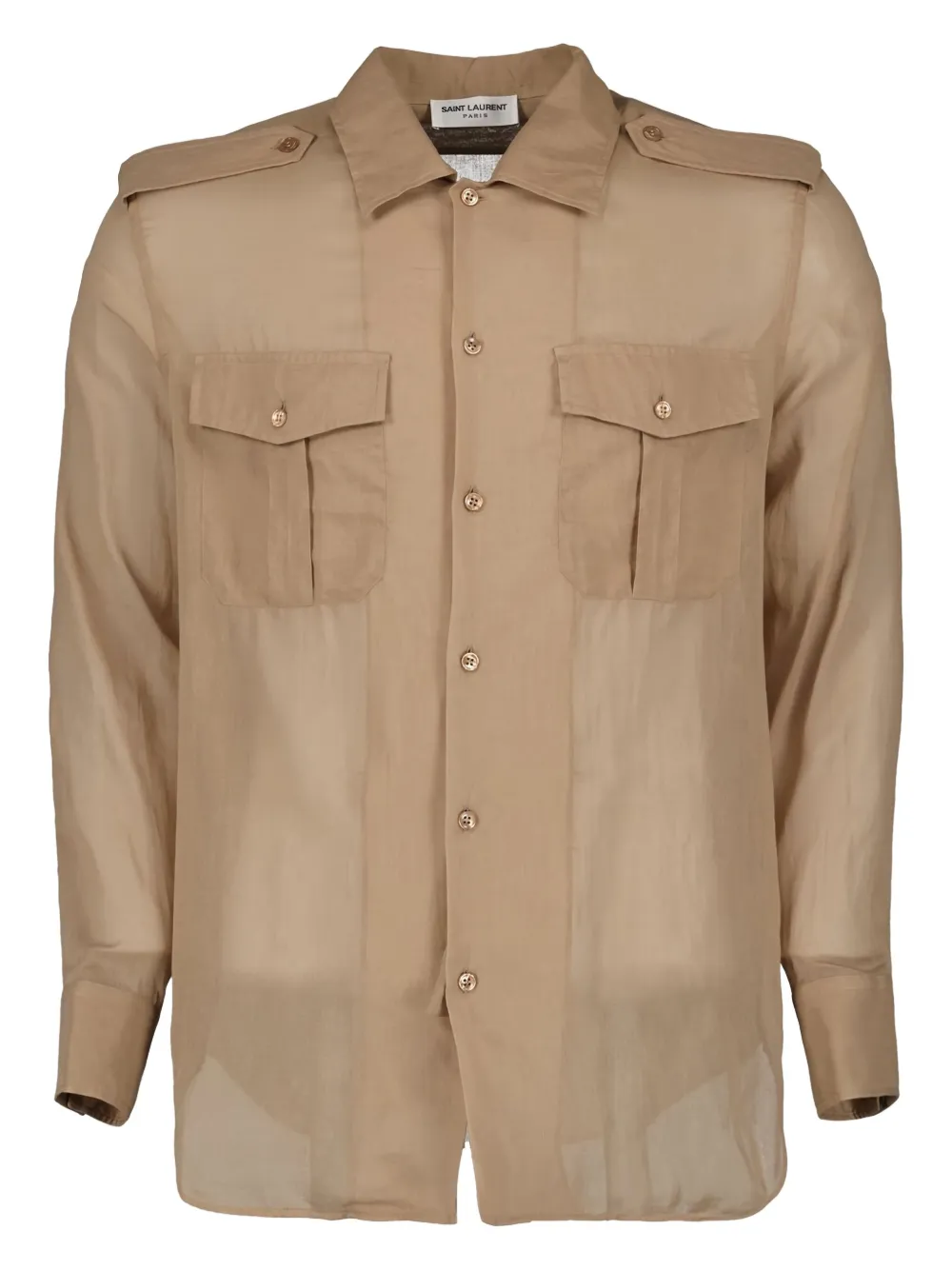 Saint Laurent long-sleeve button-fastening shirt | Neutrals | Image 1