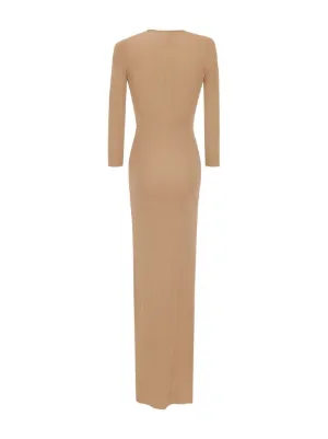 ワンピース Saint Laurent DRESS (729749Y5G98 2509) Saint Laurent Halter Neck Maxi Dress in Noir | FWRD