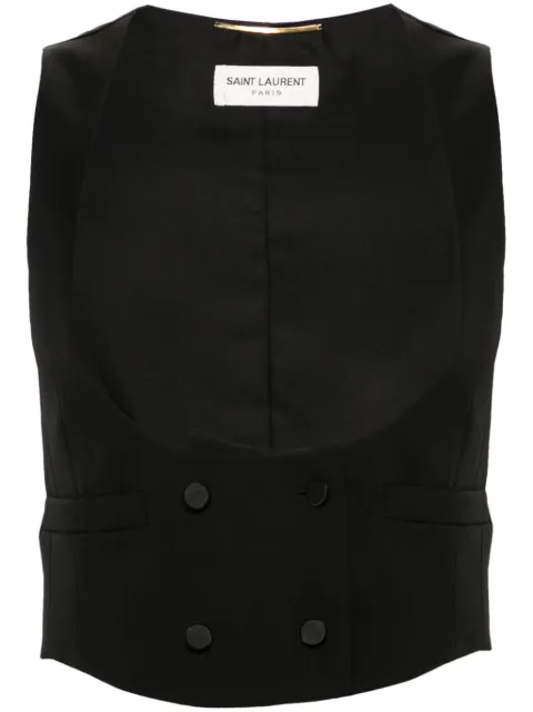 Saint Laurent chaleco corto con doble botonadura