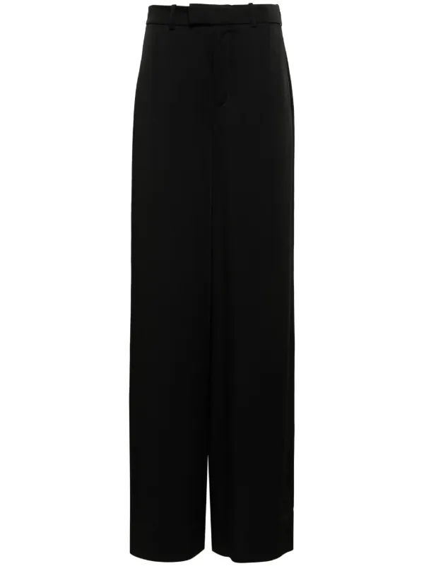 【関税&送料込】Saint Laurent Straight-Leg Satin Trousers SAINT LAURENT Pleated silk-satin straight-leg pants | NET-A