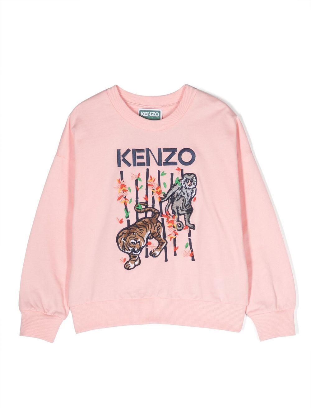 Shop Kenzo 'bamboo' Cotton Sweatshirt In Pink