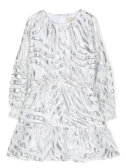 Michael Kors Kids metallic-effect long-sleeved dress