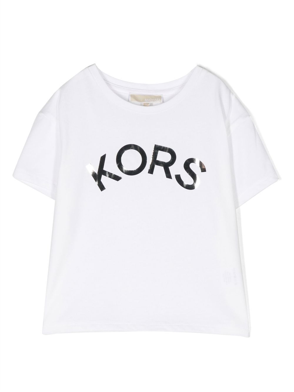 Michael Kors Kids' Logo-print Short-sleeve T-shirt In Grigio/bianco