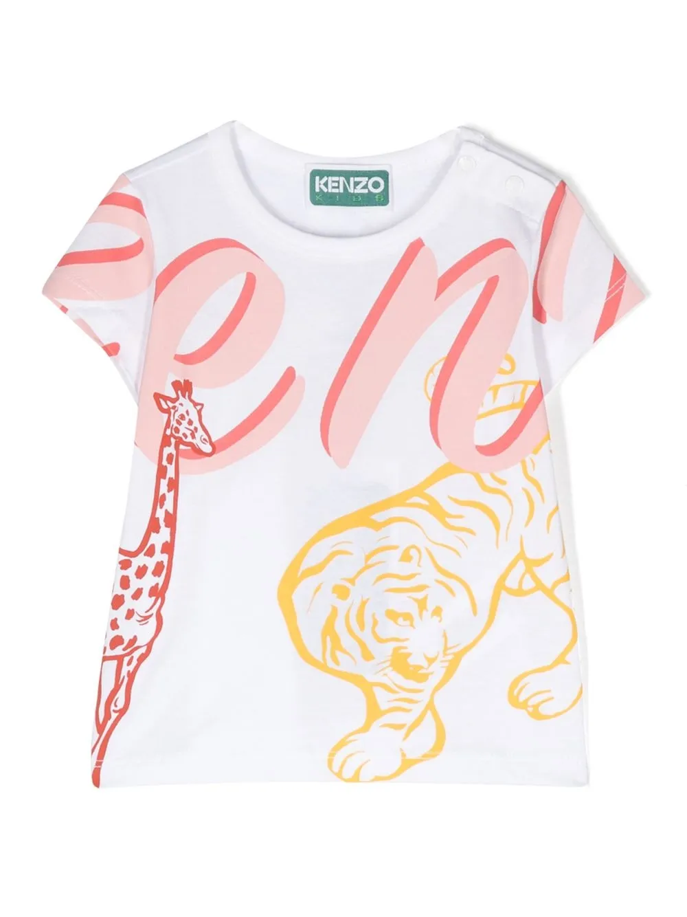 

Kenzo Kids playera manga corta con logo estampado - Blanco