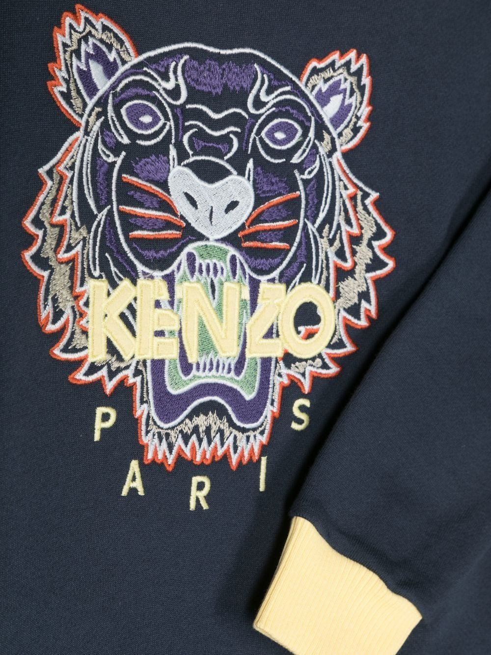 Shop Kenzo Tiger-print Long-sleeved Sweatshirt In Blue