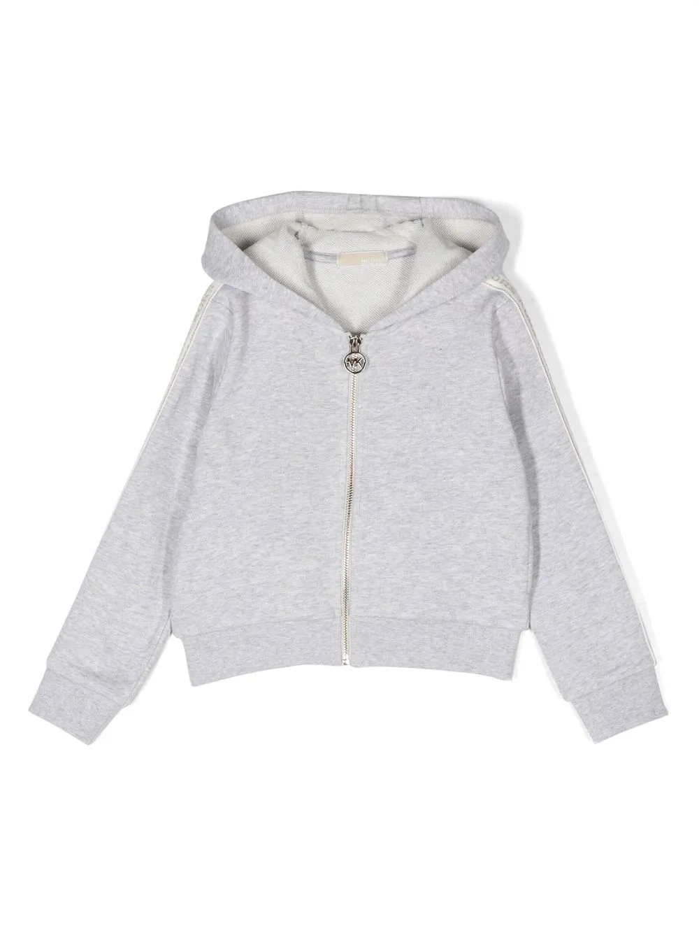 

Michael Kors Kids cotton logo stripe hoodie - Grey