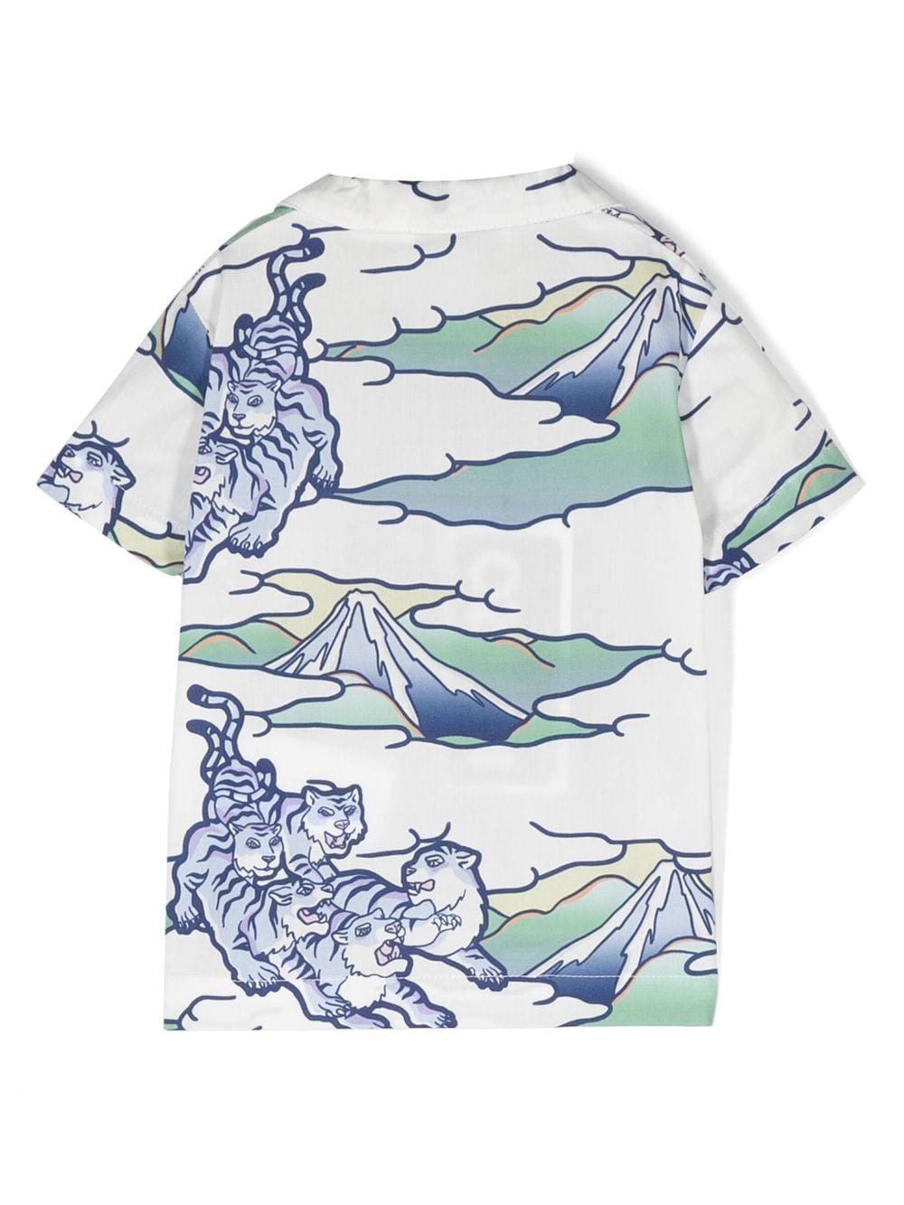 Shop Kenzo Cotton Graphic-print Shirt In White