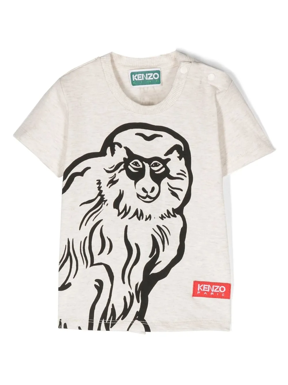 

Kenzo Kids cotton monkey-print T-shirt - Neutrals