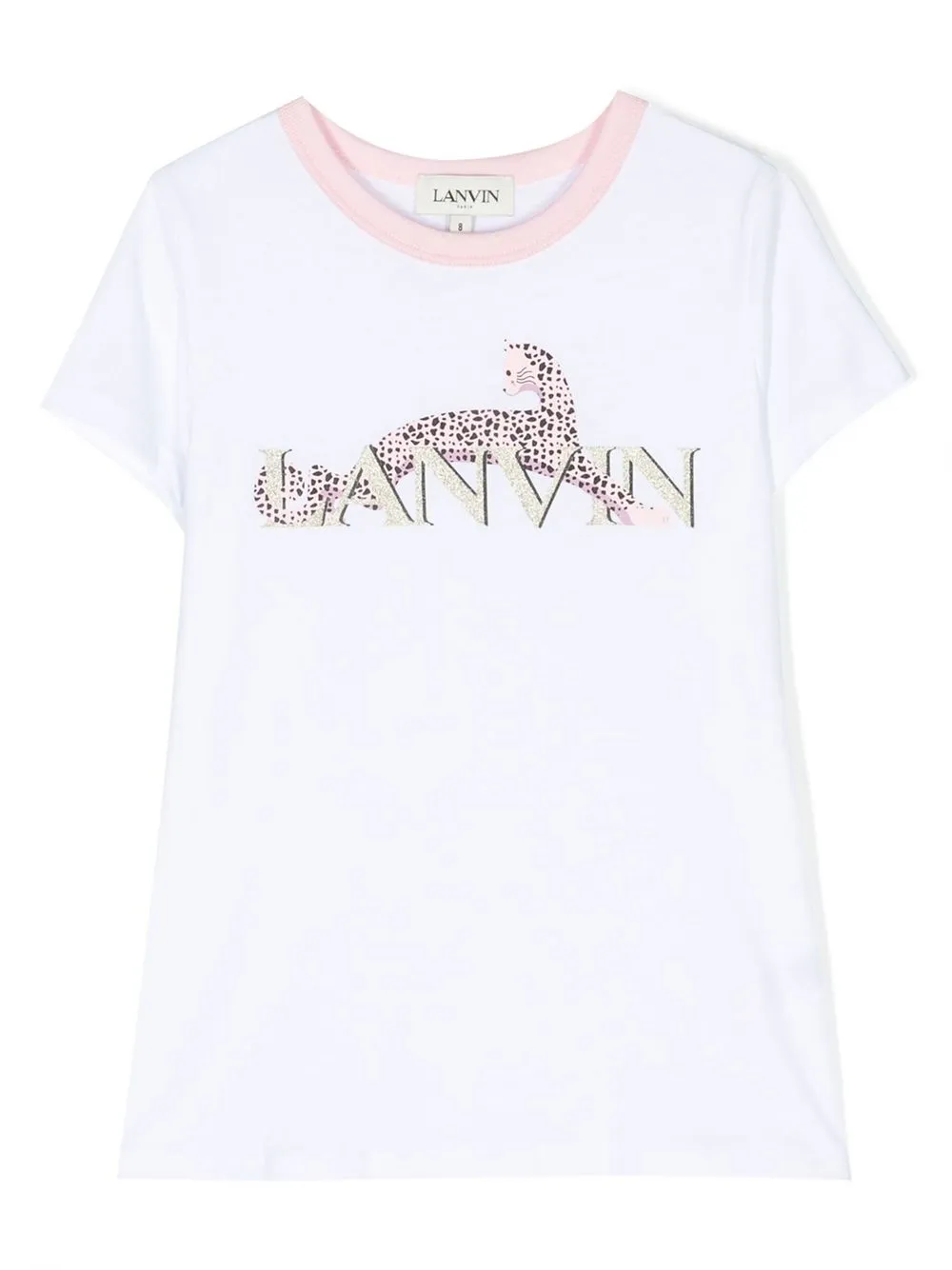 Lanvin Enfant T-shirt Mit Leoparden-print In White