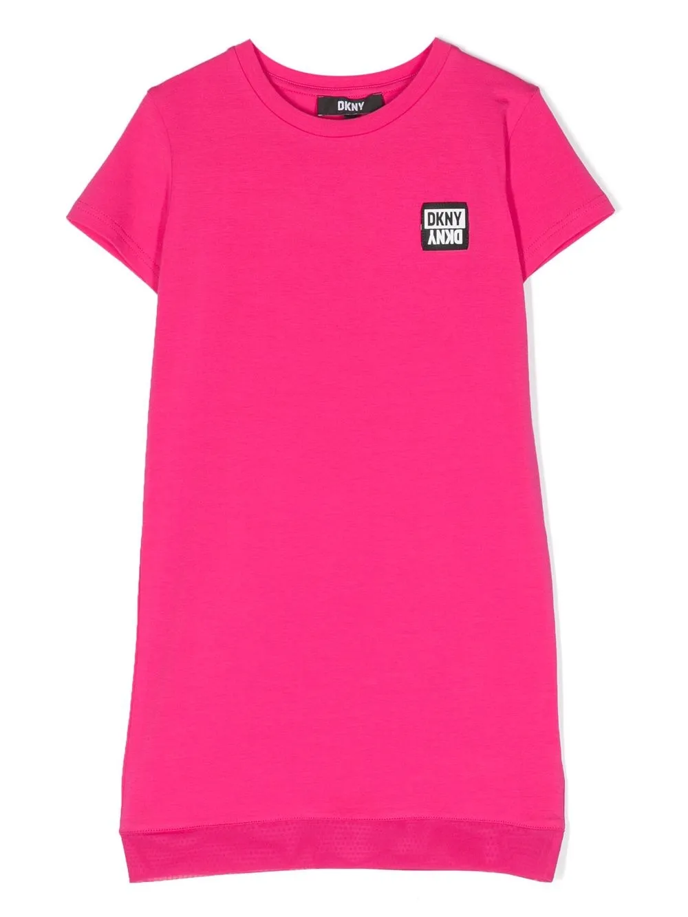 

Dkny Kids logo-patch T-shirt dress - Pink