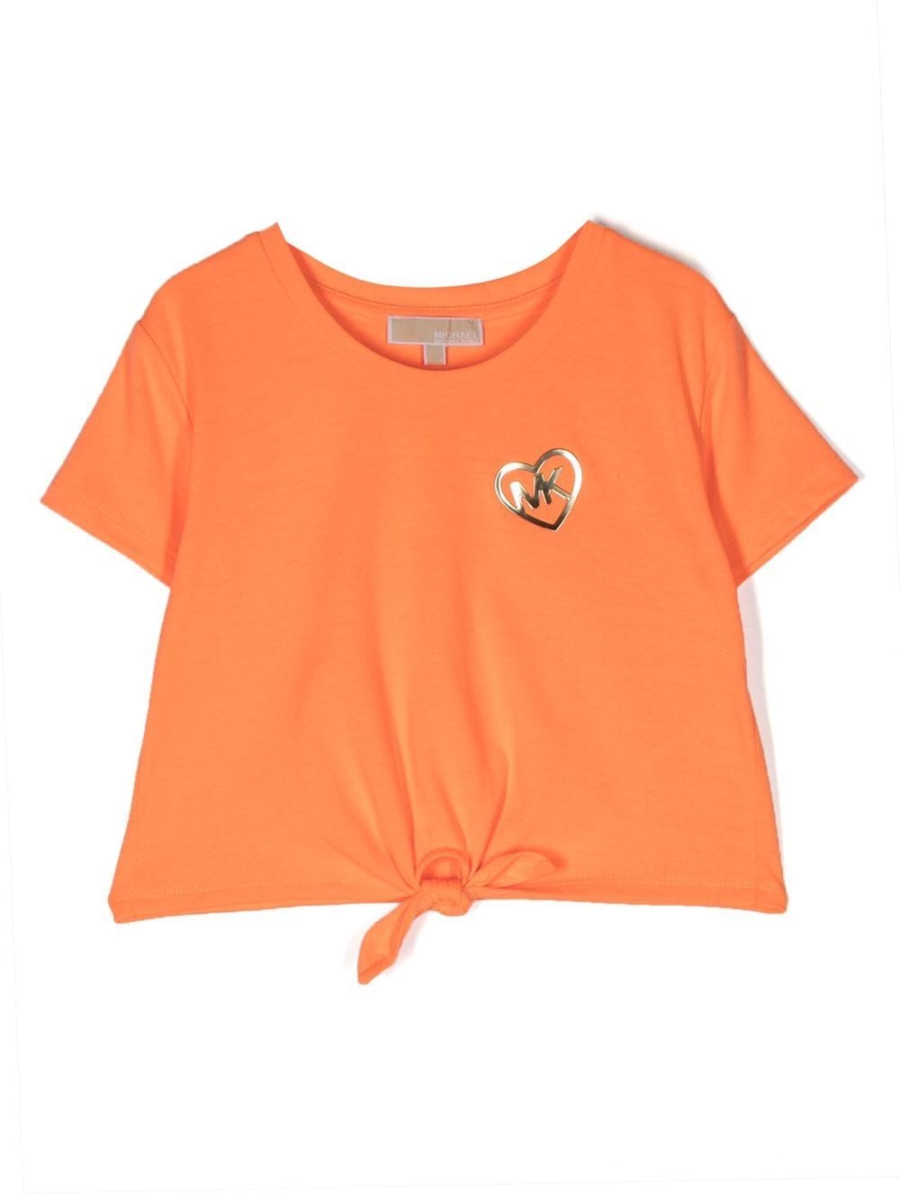 Michael Kors Kids' Metallic Logo-print T-shirt In Orange