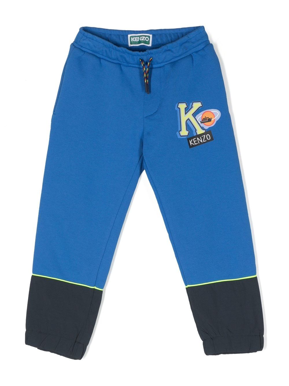 Kenzo Kids' Embroidered-logo Track Pants In Blue