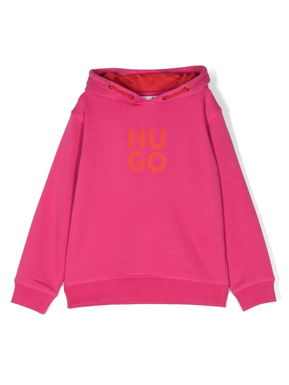 Hugo Kids' Hoodie Mit Logo-print In Pink