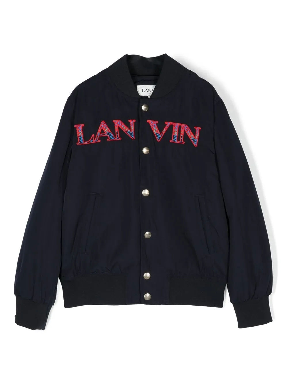 

Lanvin Enfant logo-patch bomber jacket - Blue