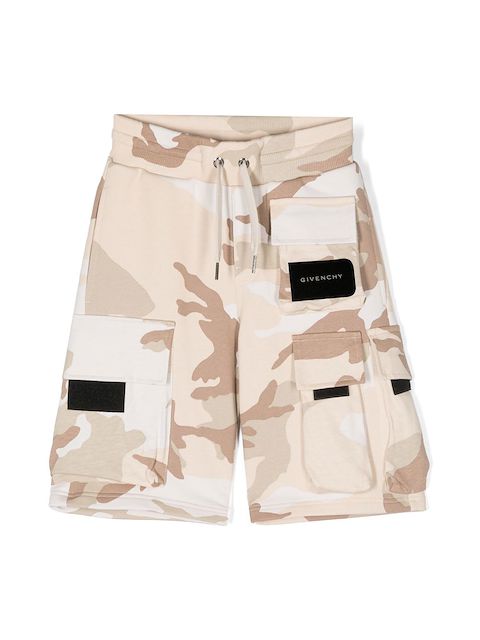Givenchy Kids 迷彩棉工装短裤