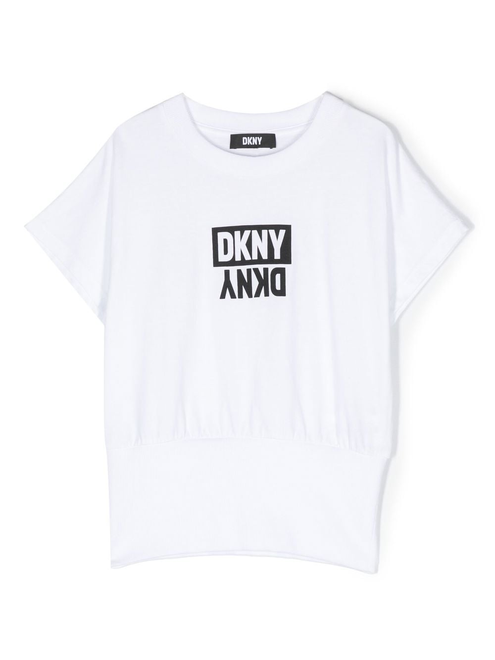 Dkny Kids' Logo-print Short-sleeve T-shirt In White