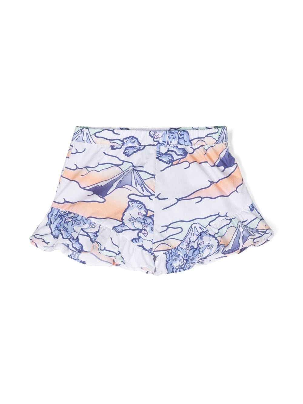 Shop Kenzo Graphic-print Cotton Shorts In Orange