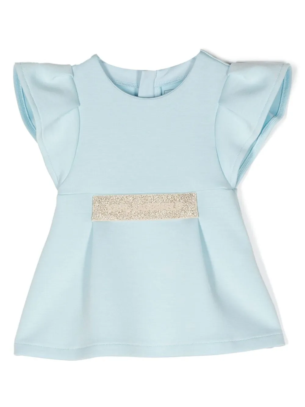 

Karl Lagerfeld Kids vestido con parche del logo y volantes - Azul