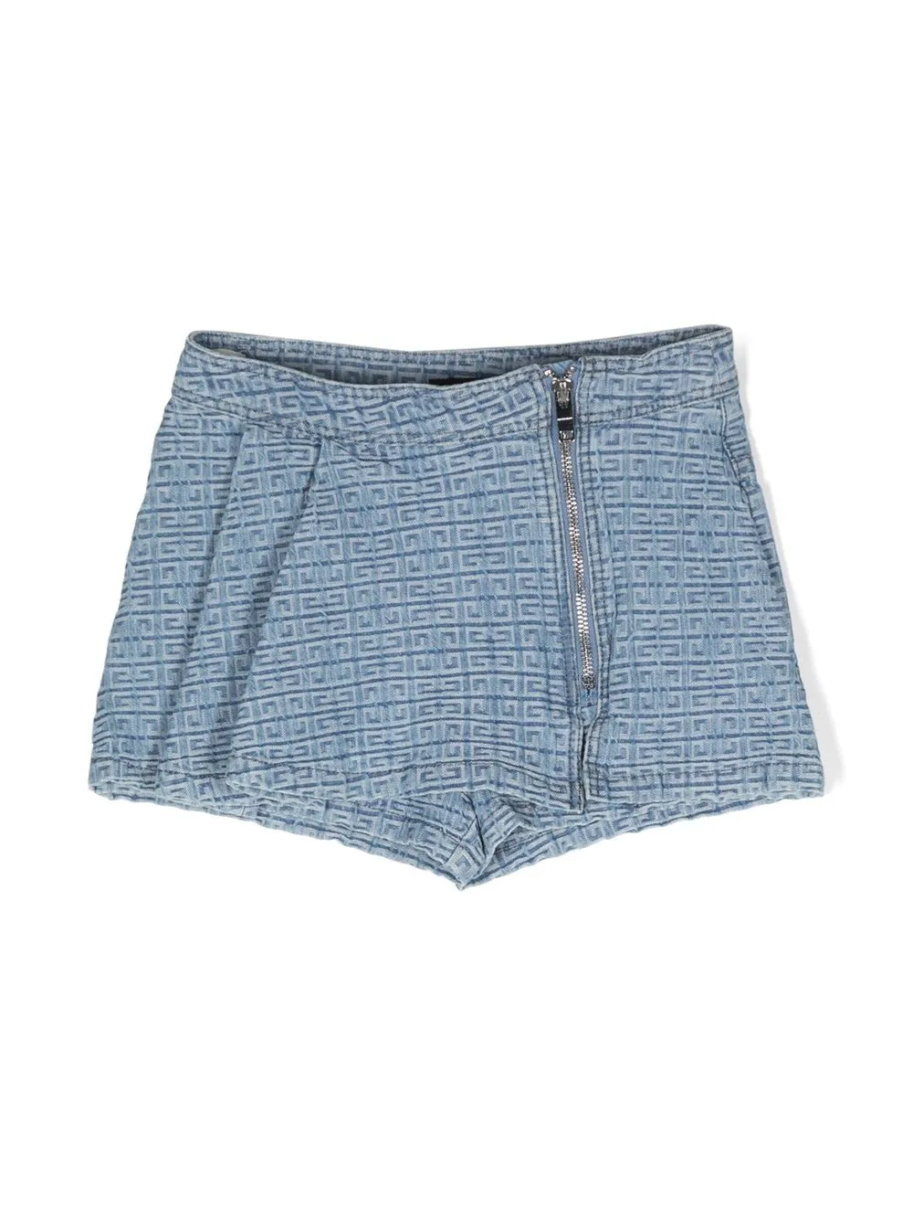 Givenchy Kids' All-over Logo Pattern Shorts In Blu