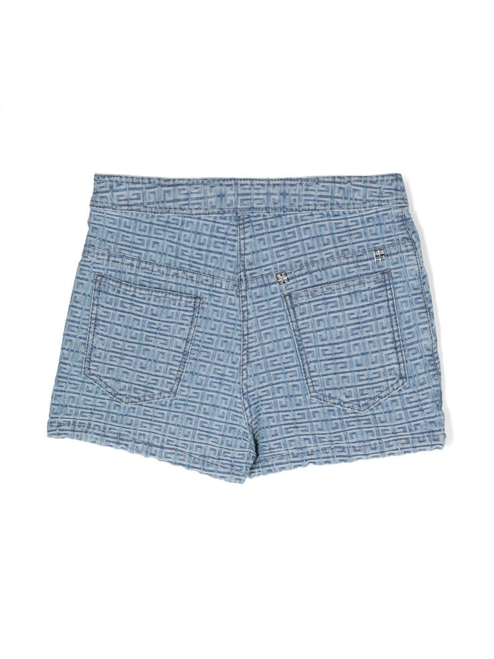 Givenchy Kids Shorts met all-over patroon - Blauw