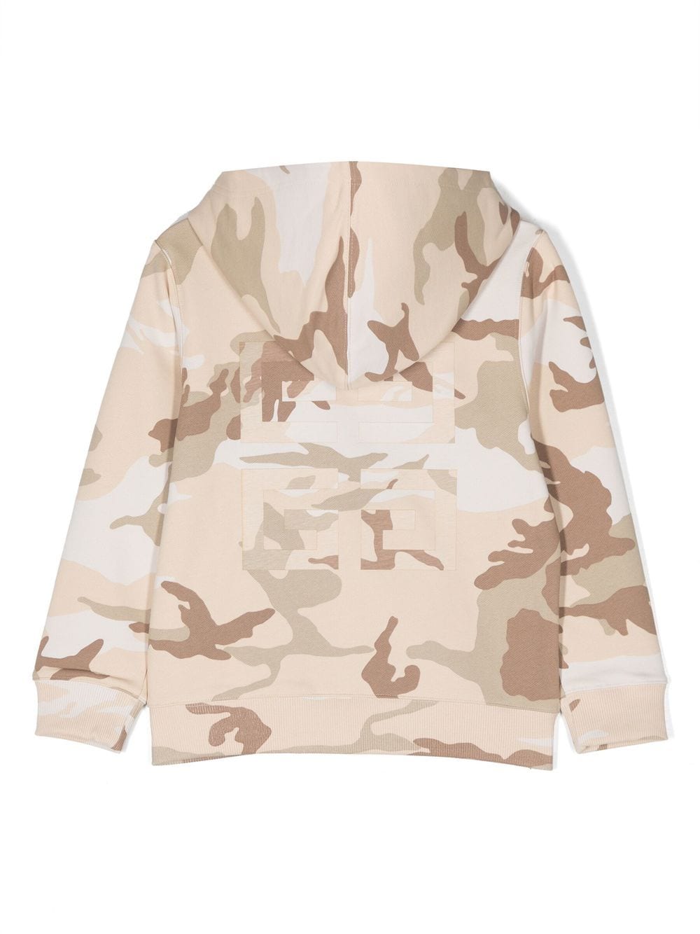Shop Givenchy Camouflage-print Zip-up Hoodie In Neutrals