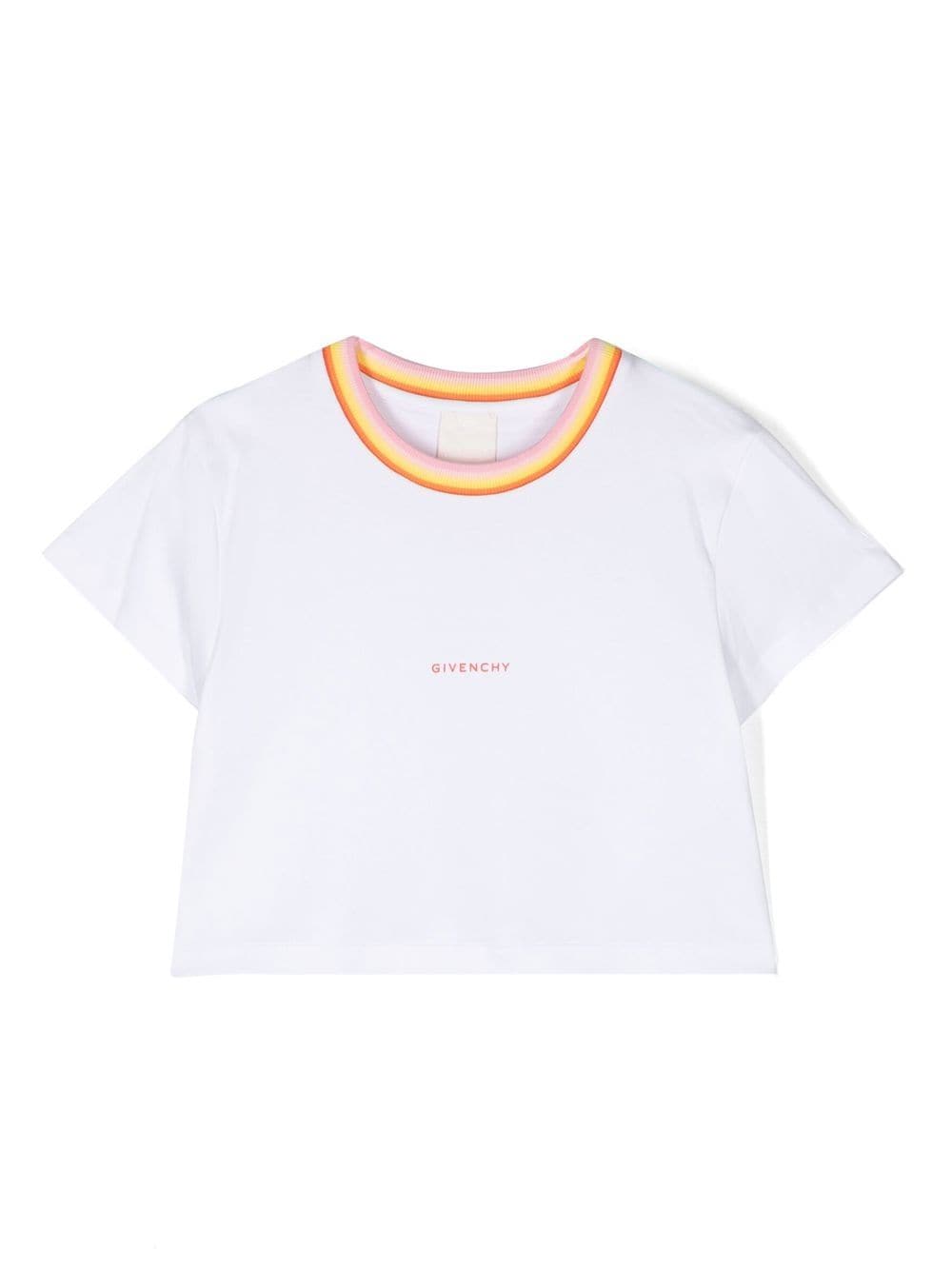 Givenchy Kids' Logo-print Crew-neck T-shirt In White