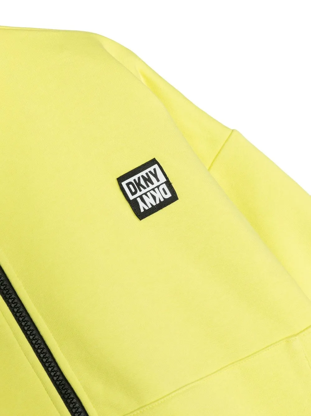 Shop Dkny Logo Patch Short-sleeve Jacket In Yellow