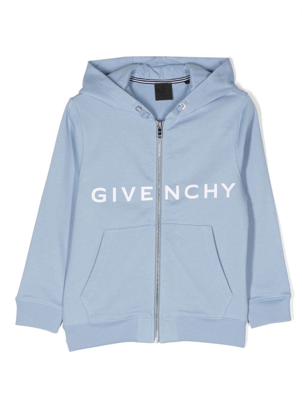 Givenchy 4g Logo-print Zip-up Hoodie In Blue