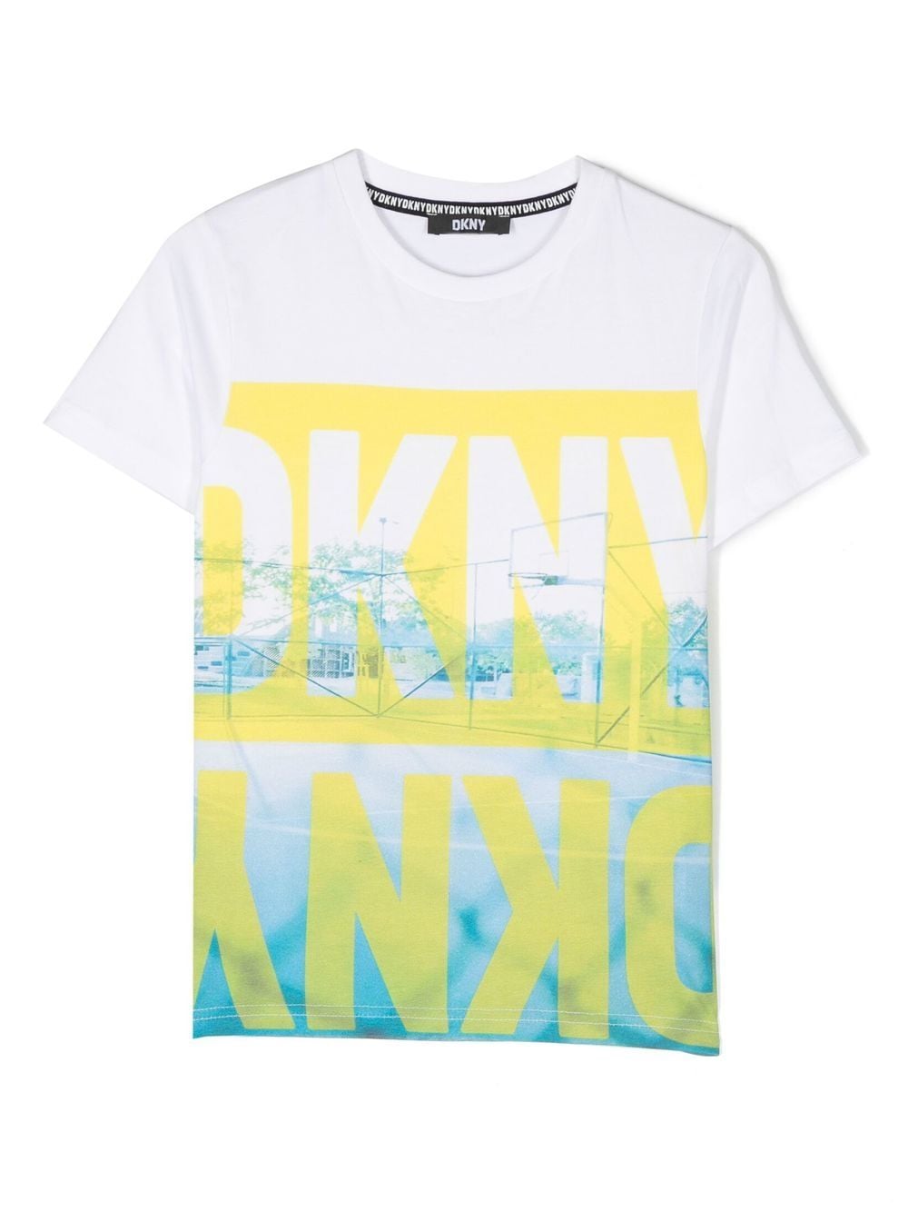 Image 1 of Dkny Kids graphic logo-print T-shirt