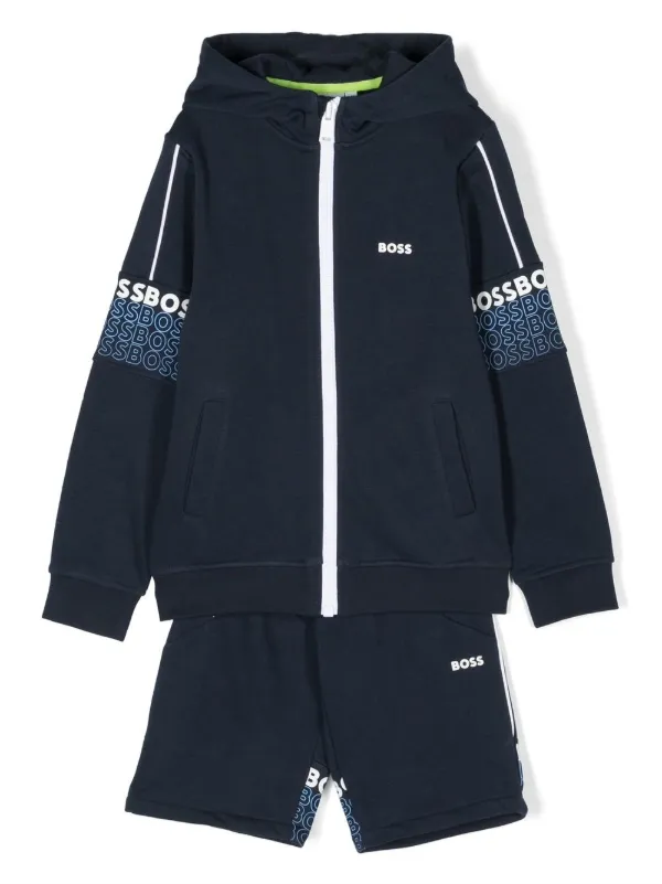 BOSS Kidswear logo print Tracksuit Set Blue FARFETCH BH