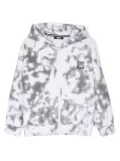 Dkny Kids tie-dye zip-up hoodie - White