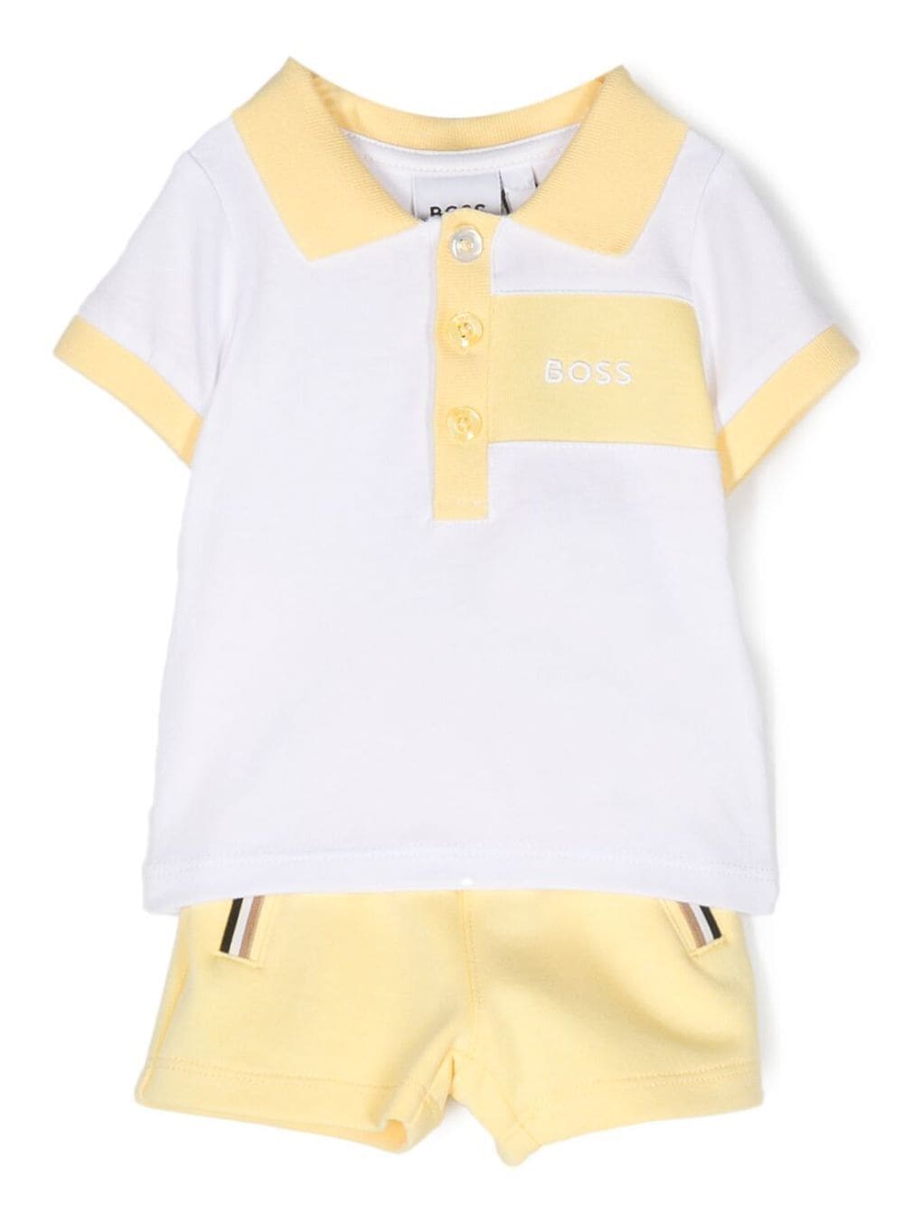 Bosswear Babies' Colour-block Short Set In Yellow