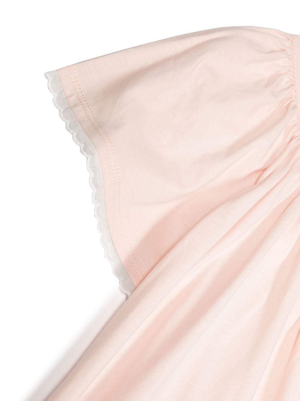 Shop Chloé Gathered Short-sleeve Nightdress In Pink