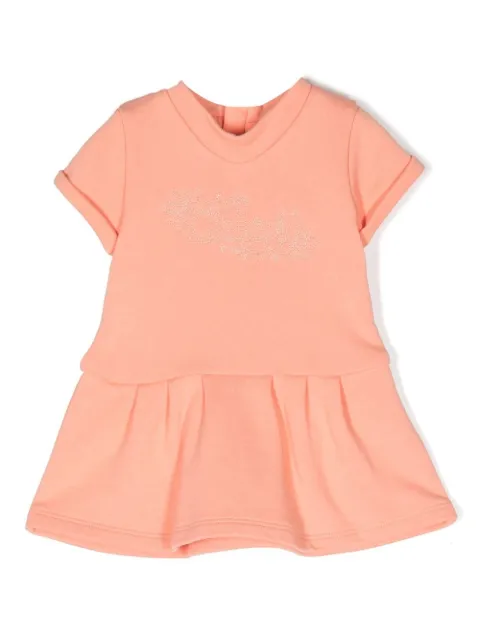 Chloé Kids T-Shirtkleid mit Logo-Stickerei