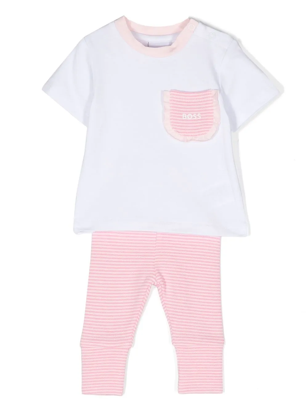 Bosswear Babies' Logo-detail T-shirt Set In White