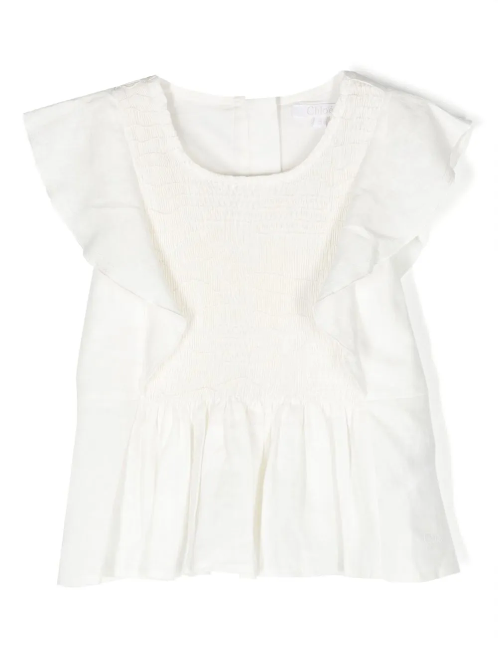 

Chloé Kids blusa fruncida - Blanco