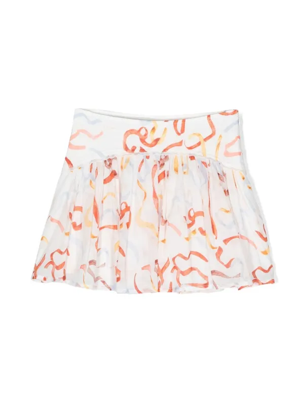 Chloé Kids グラフィック スカート | ホワイト | FARFETCH JP