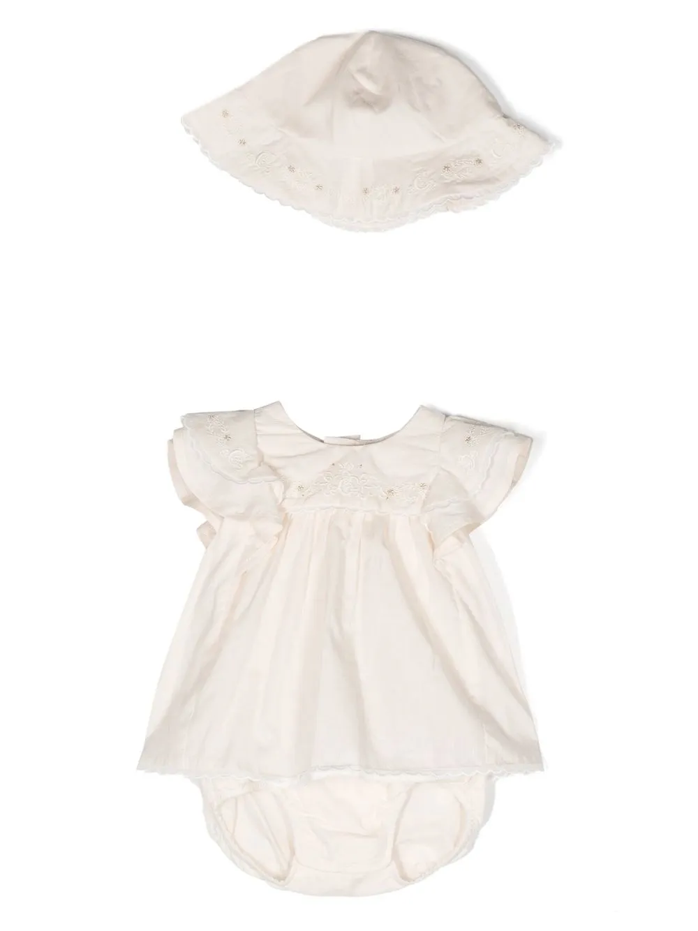 

Chloé Kids floral-embroidered dress set - Neutrals