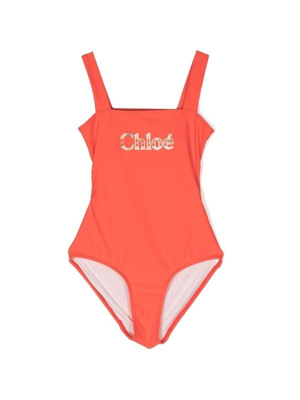 logo-print cut-out swimsuit