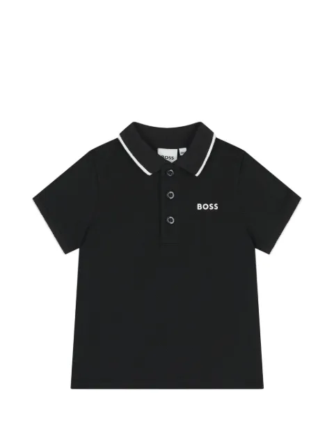 BOSS Kidswear logo-print cotton polo shirt