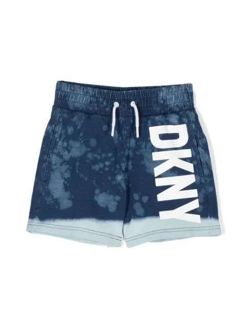 Dkny Kids logo-print tie-dye shorts