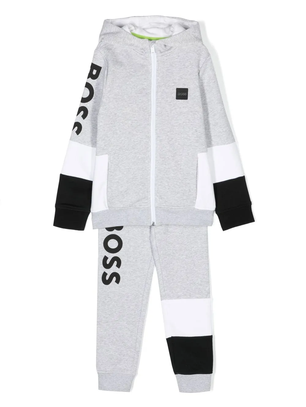 

BOSS Kidswear traje deportivo con logo estampado - Gris