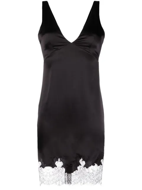 Saint Laurent lace-trim minidress
